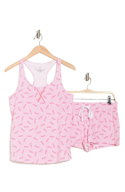 Calvin Klein Jersey Tank & Shorts Pajama 2-piece Set In Pink Confetti