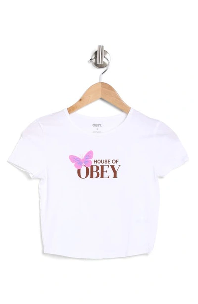 Obey House Of  Butterfly Graphic T-shirt In White