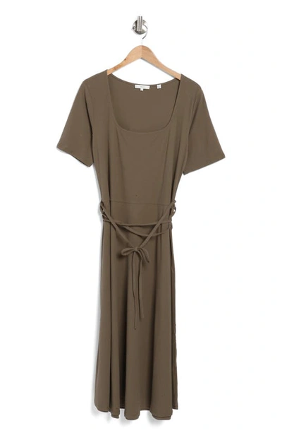 Vince Cotton Midi Dress In Mineral