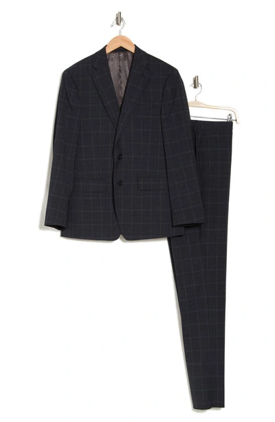 Calvin Klein Collection Slim Plaid Wool Blend Suit In Grey