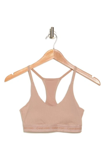 Calvin Klein Refined Rib Lightly Lined Bralette In Cedar