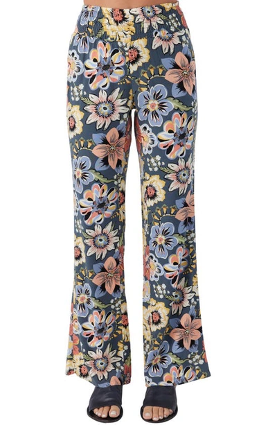 O'neill Johnny Talitha Floral Print Wide Leg Trousers In Slate