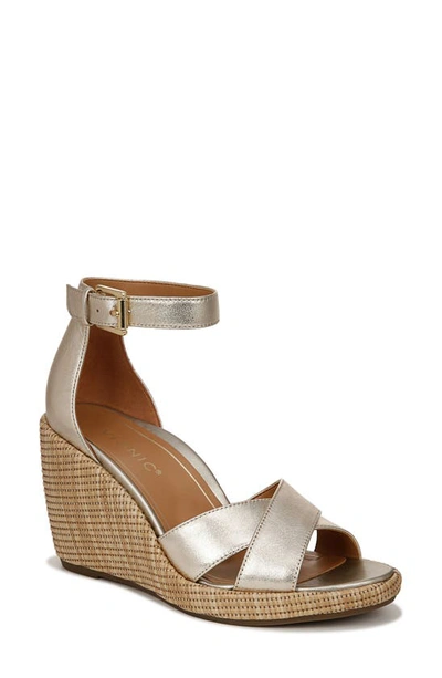 Vionic Marina Ankle Strap Wedge Sandal In Gold