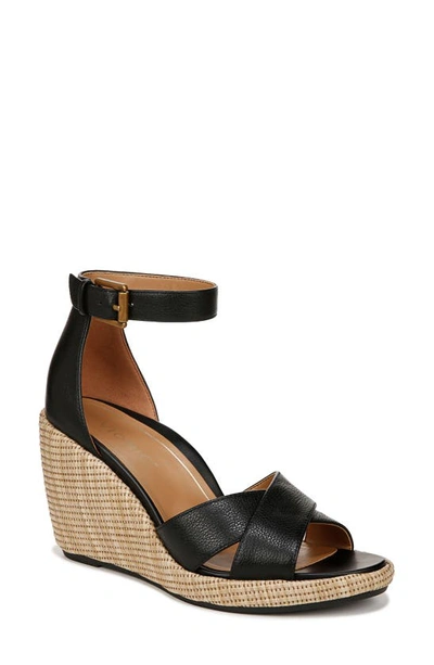 Vionic Marina Ankle Strap Wedge Sandal In Black