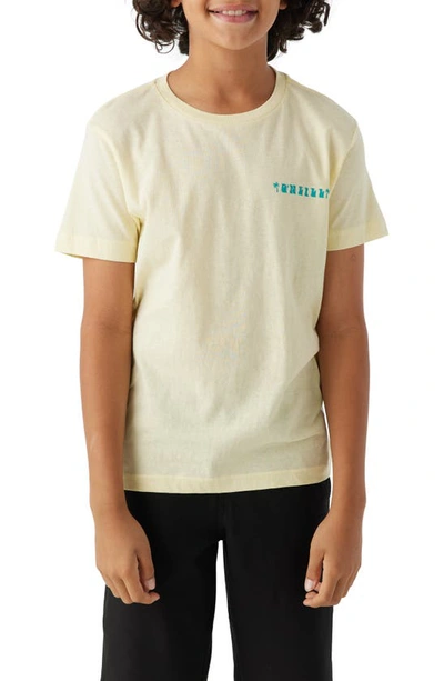 O'neill Kids' El Jefe Cotton Graphic T-shirt In Pale Yellow