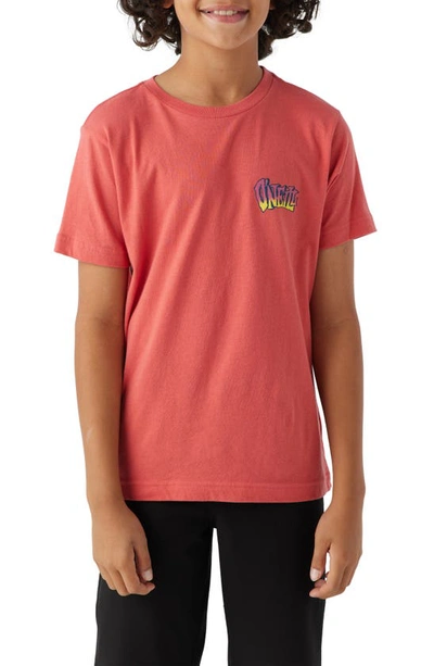 O'neill Kids' Tiki-man Cotton Graphic T-shirt In Hot Red