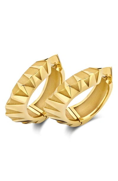 Dries Criel Pyramide Huggie Hoop Earrings In Yellow Gold