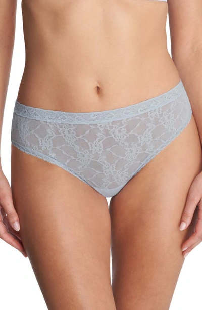 Natori Bliss Allure Lace Thong In Blue Mist