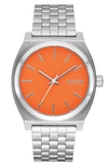 Nixon The Time Teller Bracelet Watch, 37mm In Silver / Mandarin