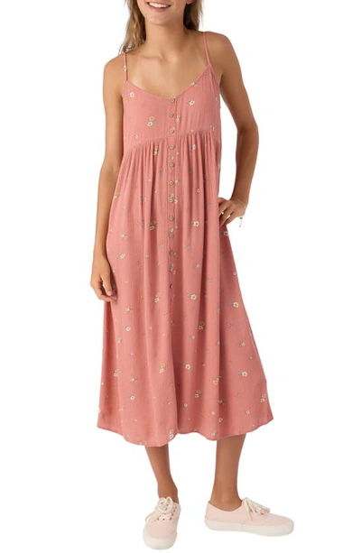 O'neill Kids' Nadya Floral Sundress In Canyon Rose