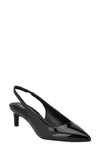 Calvin Klein Dainty Kitten Heel Pointed Toe Slingback Pump In Black