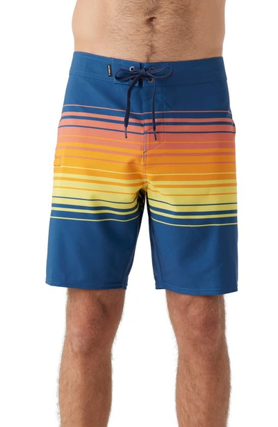 O'neill Hyperfreak Heat Stripe Swim Trunks In Indigo