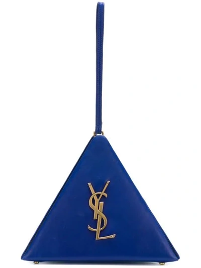 Saint Laurent Monogram Triangle Bag In Blue