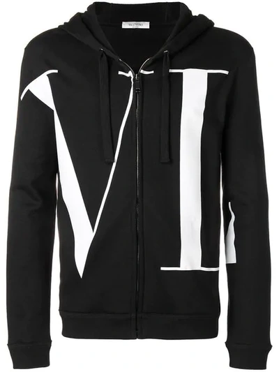 Valentino Vltn Zipped Jacket In Black