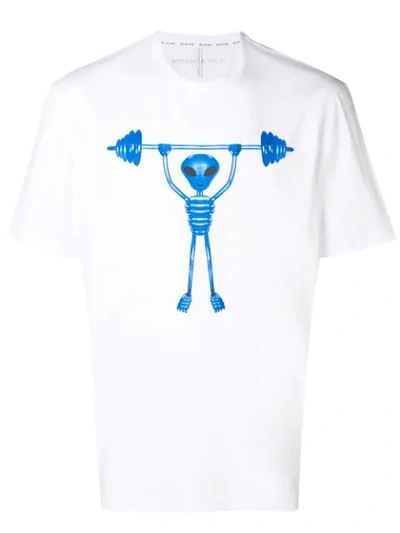 Blackbarrett Tshirt Printed Gym Skeleton In White Blue
