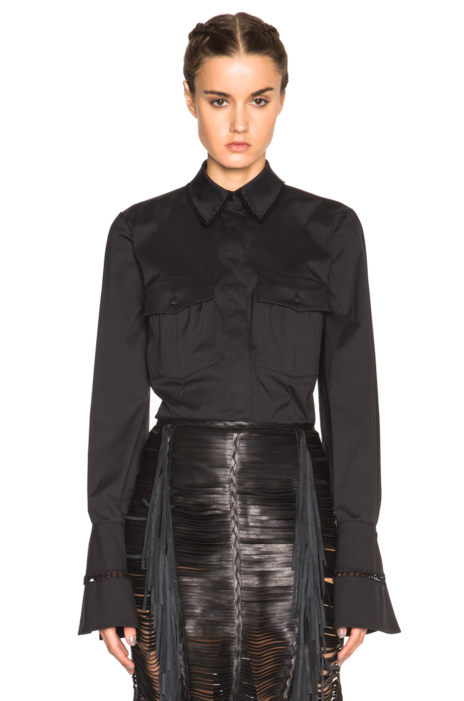 Magda Butrym Lecce Blouse In Gray, Metallics. In Black | ModeSens
