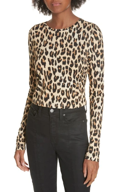 Alice And Olivia Delaina Leopard Print Crop Top In Animal Print