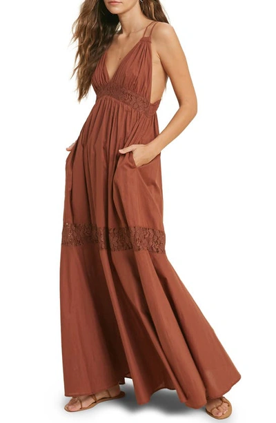 Wishlist Lace Maxi Dress In Burgundy