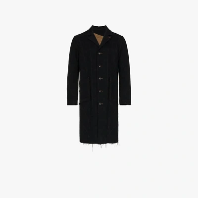 Sulvam Long Sleeve 'shop Coat' Cotton Jacket In Black