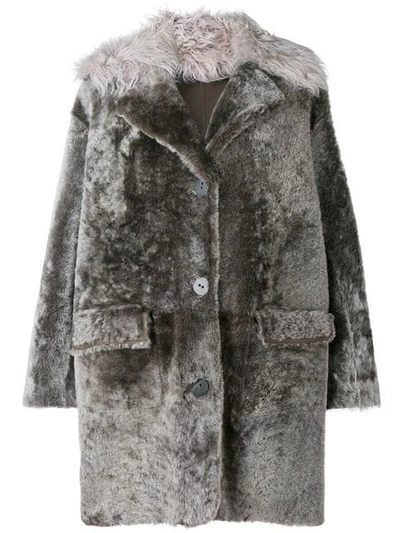 Sylvie Schimmel Mid-length Buttoned Coat In Grey