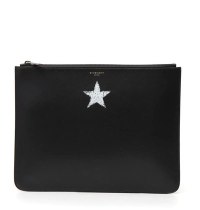 Givenchy Star Print Clutch In Black