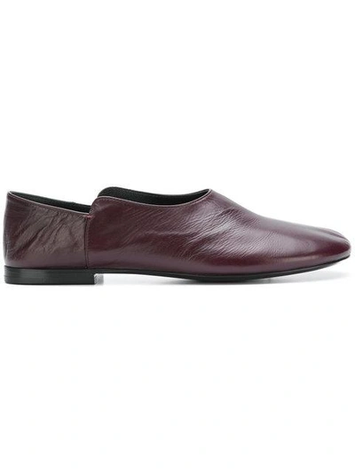 The Row Round Toe Loafers In Red
