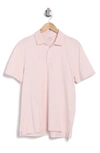 Vince Short Sleeve Slub Polo In Rose Quartz