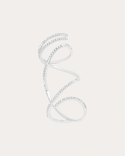 Graziela Gems Women's 18k White Gold & Diamond Mega Swirl Ring In Silver