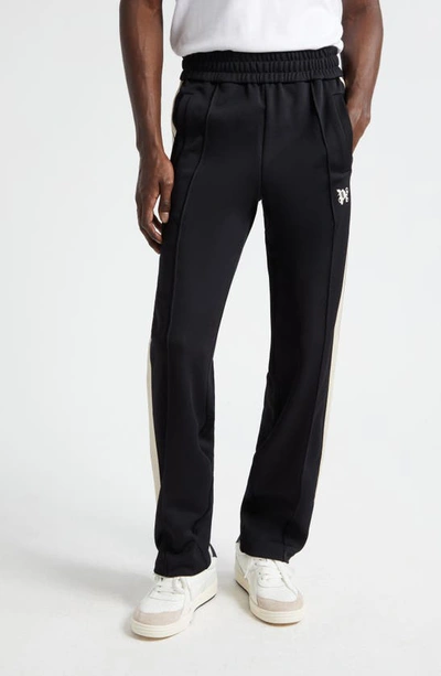 Palm Angels Monogram Embroidered Track Trousers In Black