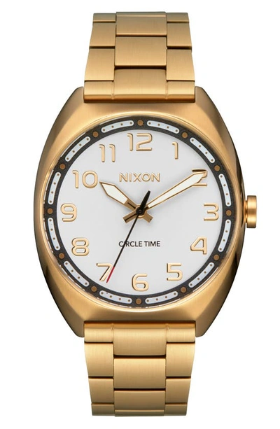 Nixon Mullet Bracelet Watch, 38mm In Light Gold / White