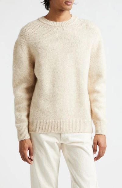 Sunspel Alpaca & Wool Blend Sweater In Ecru