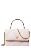 Tory Burch Mini Kira Diamond Quilted Leather Top Handle Bag In Rose Salt
