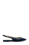 Yosi Samra Vera Pointed Toe Slingback Flat In Black Nappa