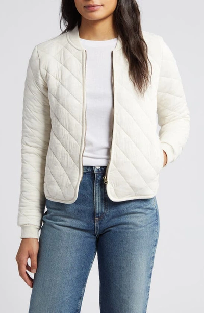 Marine Layer Updated Corbet Quilted Knit Jacket In White