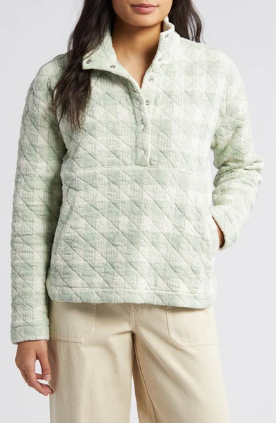 Marine Layer Quilted Snap Placket Pullover In Mint