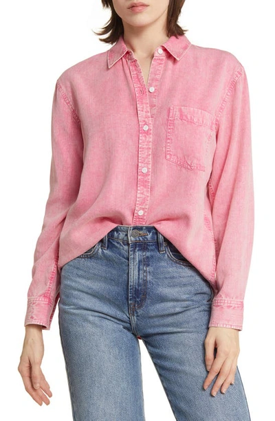 Rails Women's Barrett Oversized Linen-blend Shirt In Vivid Pink