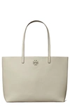 Tory Burch Mcgraw Leather Tote In Grey