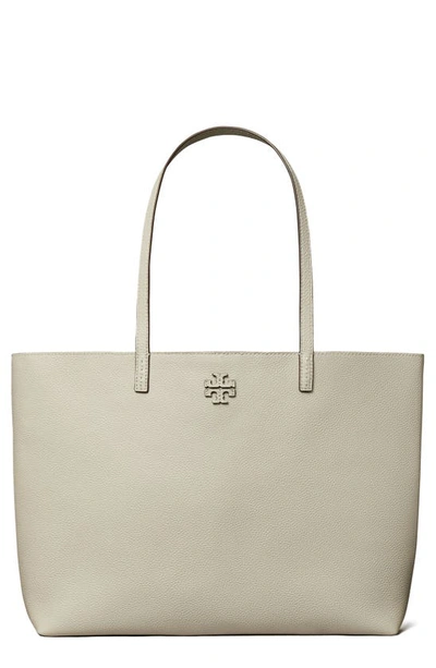 Tory Burch Mcgraw Leather Tote In Grey