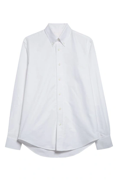 Givenchy Embroidered 4g Logo Cotton Button-down Shirt In White