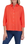 Foxcroft Sanda Cotton Blend Button-up Shirt In Tangerine