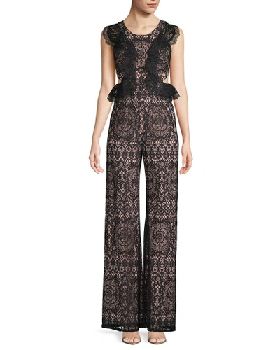Alexis Anika Ruffled Lace Jumpsuit In Nocolor