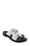 Aerosoft Zeph Dual Strap Slide Sandal In White