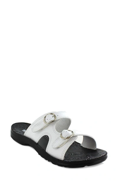 Aerosoft Zeph Dual Strap Slide Sandal In White