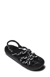 Aerosoft Braided Strap Sandal In Black-silver