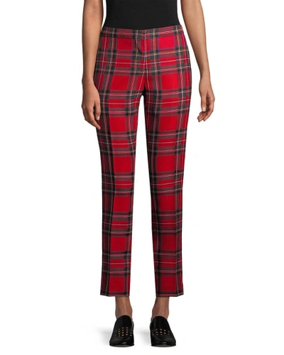 Burberry Tartan Cropped Trouser In Nocolor