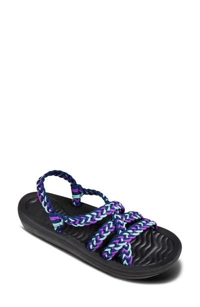 Aerosoft Braided Strap Sandal In Navy-purple