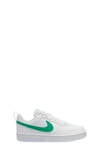 Nike Kids' Court Borough Low Recraft Sneaker In White/ Green/ Grey