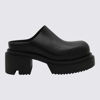 Rick Owens Bogun Chunky Leather Slippers In Black
