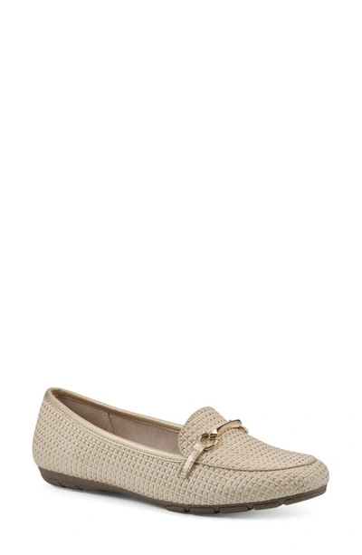 Cliffs By White Mountain Glowing Bit Loafer In Gold/ Ivory/ Raffia