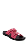 Aerosoft Zeph Dual Strap Slide Sandal In Pink